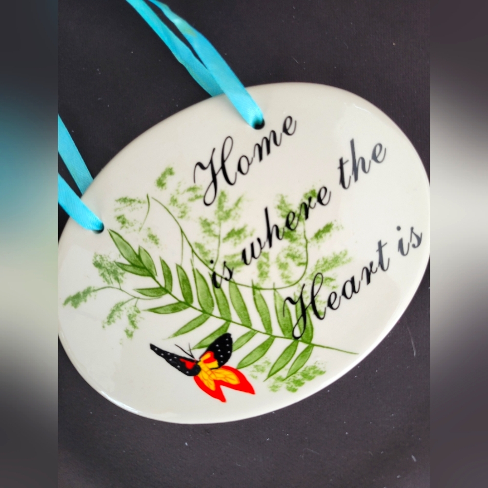 Home Wall Decor Butterfly Floral Plaque
